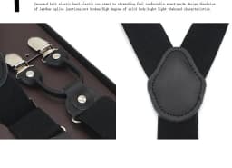 3.5*120cm Man's Fashion Suspenders Genuine Leather 6 Clips Brace Male Vintage Casual Wedding Party Trousers Strap
