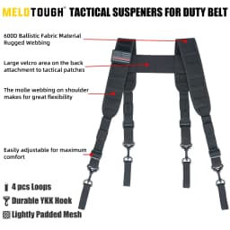 MELOTOUGH Tactical Suspenders for Duty Military Belt Harness Police Suspenders Law Enforcement Belt (Belt Not Include)