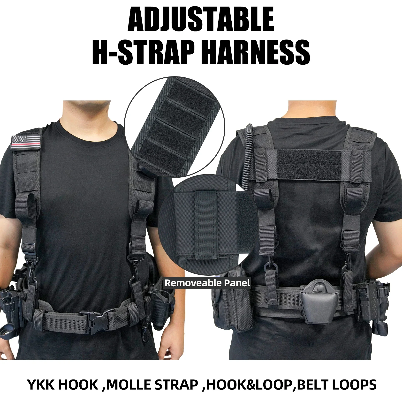 MELOTOUGH Tactical Suspenders for Duty Military Belt Harness Police Suspenders Law Enforcement Belt (Belt Not Include)