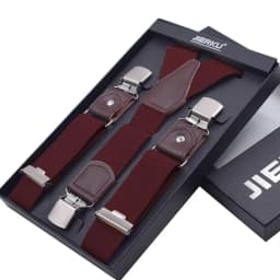 New Man's Suspenders 3 Clips Leather Braces Casual Suspensorios Trousers Strap 3.5*120cm Gift For Dad High Quality Tirantes