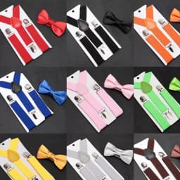 Kids Suspenders with Bowtie Fashion Children Bow Tie Set Boys Braces Girls Adjustable Suspenders Baby Wedding Ties Accessories