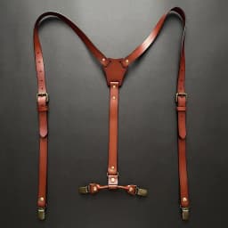 2*115Cm Leather Suspenders Men 4-Clip Y-Back Retro Suspenders Adjustable Suspenders Women's Pants Braces Apparel Accessories