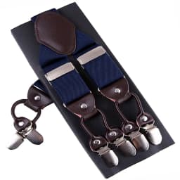 Fashion Suspenders Leather 6clips Braces Male Vintage Casual Suspensorio Tirante Trousers Strap Father/Husband's Gift 3.5*120cm