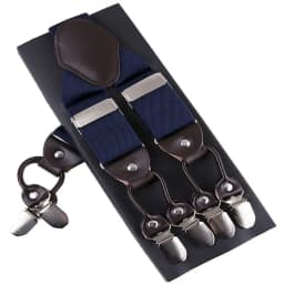 Fashion Suspenders Leather 6clips Braces Male Vintage Casual Suspensorio Tirante Trousers Strap Father/Husband's Gift 3.5*120cm