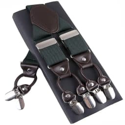 Fashion Suspenders Leather 6clips Braces Male Vintage Casual Suspensorio Tirante Trousers Strap Father/Husband's Gift 3.5*120cm