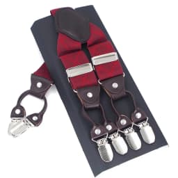 Fashion Suspenders Leather 6clips Braces Male Vintage Casual Suspensorio Tirante Trousers Strap Father/Husband's Gift 3.5*120cm