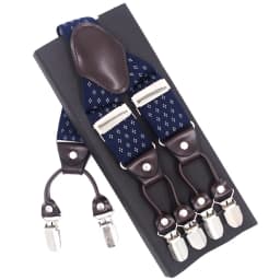 Fashion Suspenders Leather 6clips Braces Male Vintage Casual Suspensorio Tirante Trousers Strap Father/Husband's Gift 3.5*120cm