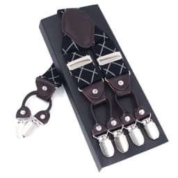 Fashion Suspenders Leather 6clips Braces Male Vintage Casual Suspensorio Tirante Trousers Strap Father/Husband's Gift 3.5*120cm