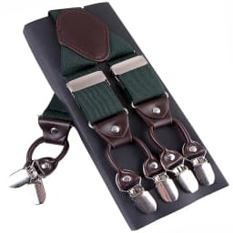 Fashion Suspenders Leather 6clips Braces Male Vintage Casual Suspensorio Tirante Trousers Strap Father/Husband's Gift 3.5*120cm
