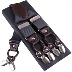 Fashion Suspenders Leather 6clips Braces Male Vintage Casual Suspensorio Tirante Trousers Strap Father/Husband's Gift 3.5*120cm