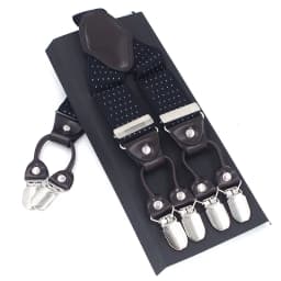 Fashion Suspenders Leather 6clips Braces Male Vintage Casual Suspensorio Tirante Trousers Strap Father/Husband's Gift 3.5*120cm