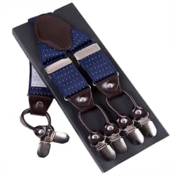 Fashion Suspenders Leather 6clips Braces Male Vintage Casual Suspensorio Tirante Trousers Strap Father/Husband's Gift 3.5*120cm