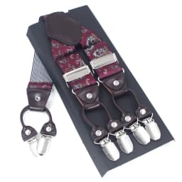 Fashion Suspenders Leather 6clips Braces Male Vintage Casual Suspensorio Tirante Trousers Strap Father/Husband's Gift 3.5*120cm