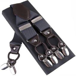 Fashion Suspenders Leather 6clips Braces Male Vintage Casual Suspensorio Tirante Trousers Strap Father/Husband's Gift 3.5*120cm
