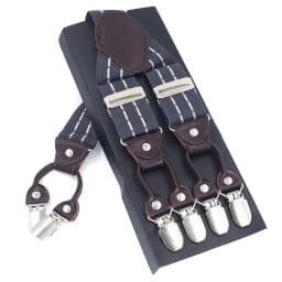 Fashion Suspenders Leather 6clips Braces Male Vintage Casual Suspensorio Tirante Trousers Strap Father/Husband's Gift 3.5*120cm