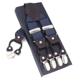 Fashion Suspenders Leather 6clips Braces Male Vintage Casual Suspensorio Tirante Trousers Strap Father/Husband's Gift 3.5*120cm