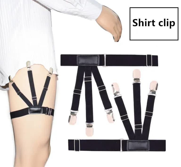 Adjustable Shirt Holder Stays Elastic Men Suspenders Gentleman Leg Braces Business Tirantes Uniform Suspender Shirt Stay Present