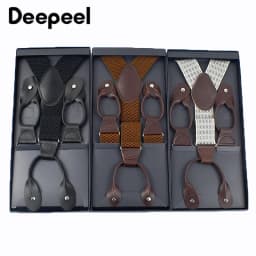 1Pc Adult Suspenders for Men 35mm Wide 6 Holes Button Elastic Strap Man Braces Suit Pants Jockstrap Men's Harness Accessories