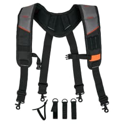 KUNN Tool Belt Suspenders Padded Carpenter Construction Electrician Work Suspender with Attachment Loops for Men