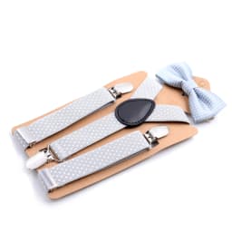Adjustable Elastic Suspenders Bow Tie Sets for Kids Children Boys Girls Wedding Party Event Y-Back Polka Dot Braces Belt Bowtie