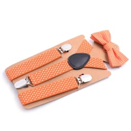 Adjustable Elastic Suspenders Bow Tie Sets for Kids Children Boys Girls Wedding Party Event Y-Back Polka Dot Braces Belt Bowtie