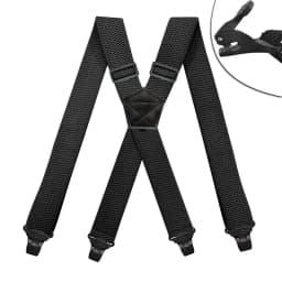 Heavy Duty Suspenders for Men Work Outdoor 3.8cm/1.5inch Y-back 3 Plastic Clips Adjustable Elastic Trouser Braces Strap Belt