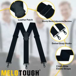 MELOTOUGH Suspenders for Men 2 Inch Wide Y Back Adjustable Elastic Big and Tall Suspenders with Swivel Hooks for Jeans