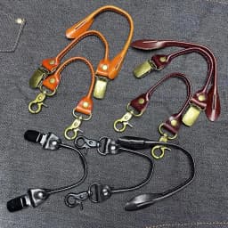 Retro Men's Suspender Accessories, Cowhide Handmade DIY Suspender Replacement, Improved Suspender Accessories, Multi-Color