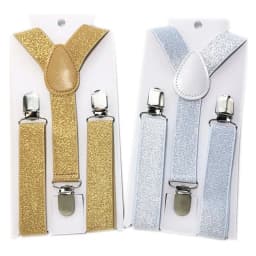 2.5CM Wide Gold Silver Elastic Strap Unisex Suspenders Adjustable Y back Adult Chirldren Men Women Boys Girls Braces For Party