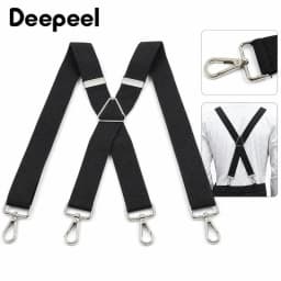 1Pc 3.5x120cm Men's Suspenders Adjustable Elastic Braces with Metal 4 Clips Snap Hooks for Pants Trouser Outfit Accessories