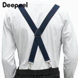 1Pc 3.5x120cm Men's Suspenders Adjustable Elastic Braces with Metal 4 Clips Snap Hooks for Pants Trouser Outfit Accessories