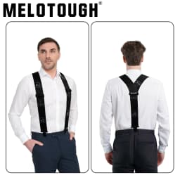 MELOTOUGH Men's Suspenders 2 Inch Wide Elastic Y Back Suspenders for Men Heavy Duty Suspender with Strong Clip for Pants