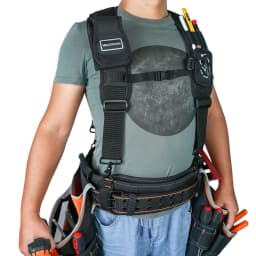 Magnetic Suspenders Tool Belt Suspenders with Large Moveable Phone Holder Pencil Holder, Adjustable Size Padded Suspends