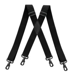 Heavy Duty Big Tall Suspenders with 4 Snap Hooks 3.5*120cm for Men Work Adjustable Elastic Trouser Brace Strap Belt Solid Black