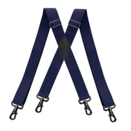 Heavy Duty Big Tall Suspenders with 4 Snap Hooks 3.5*120cm for Men Work Adjustable Elastic Trouser Brace Strap Belt Solid Black