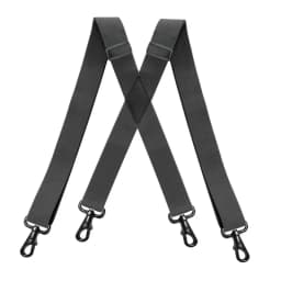 Heavy Duty Big Tall Suspenders with 4 Snap Hooks 3.5*120cm for Men Work Adjustable Elastic Trouser Brace Strap Belt Solid Black