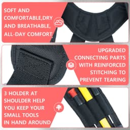 MELOTOUGH Work Suspenders Tool Belt Suspenders with Large Moveable Phone Holder