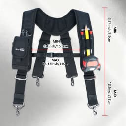MELOTOUGH Work Suspenders Tool Belt Suspenders with Large Moveable Phone Holder