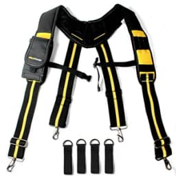 MELOTOUGH Work Suspenders Tool Belt Suspenders with Large Moveable Phone Holder