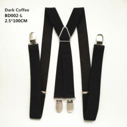Adult Size Solid Color Men Suspenders 2.5CM Wide Elastic Strap X- Back Adjustable Braces for Women Pants Stays