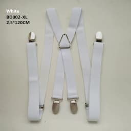 Adult Size Solid Color Men Suspenders 2.5CM Wide Elastic Strap X- Back Adjustable Braces for Women Pants Stays