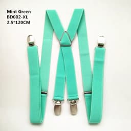 Adult Size Solid Color Men Suspenders 2.5CM Wide Elastic Strap X- Back Adjustable Braces for Women Pants Stays