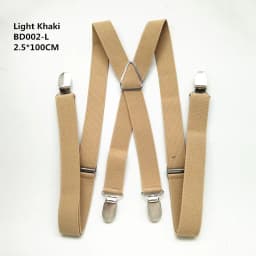 Adult Size Solid Color Men Suspenders 2.5CM Wide Elastic Strap X- Back Adjustable Braces for Women Pants Stays