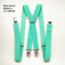 Adult Size Solid Color Men Suspenders 2.5CM Wide Elastic Strap X- Back Adjustable Braces for Women Pants Stays