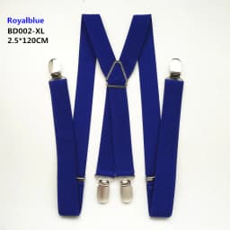 Adult Size Solid Color Men Suspenders 2.5CM Wide Elastic Strap X- Back Adjustable Braces for Women Pants Stays