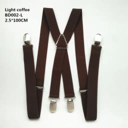 Adult Size Solid Color Men Suspenders 2.5CM Wide Elastic Strap X- Back Adjustable Braces for Women Pants Stays