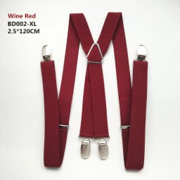 Adult Size Solid Color Men Suspenders 2.5CM Wide Elastic Strap X- Back Adjustable Braces for Women Pants Stays