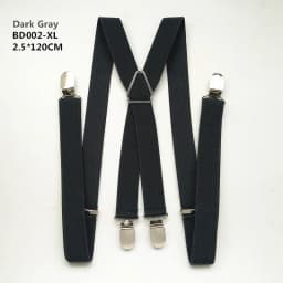 Adult Size Solid Color Men Suspenders 2.5CM Wide Elastic Strap X- Back Adjustable Braces for Women Pants Stays