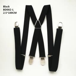 Adult Size Solid Color Men Suspenders 2.5CM Wide Elastic Strap X- Back Adjustable Braces for Women Pants Stays