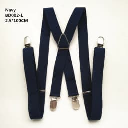 Adult Size Solid Color Men Suspenders 2.5CM Wide Elastic Strap X- Back Adjustable Braces for Women Pants Stays
